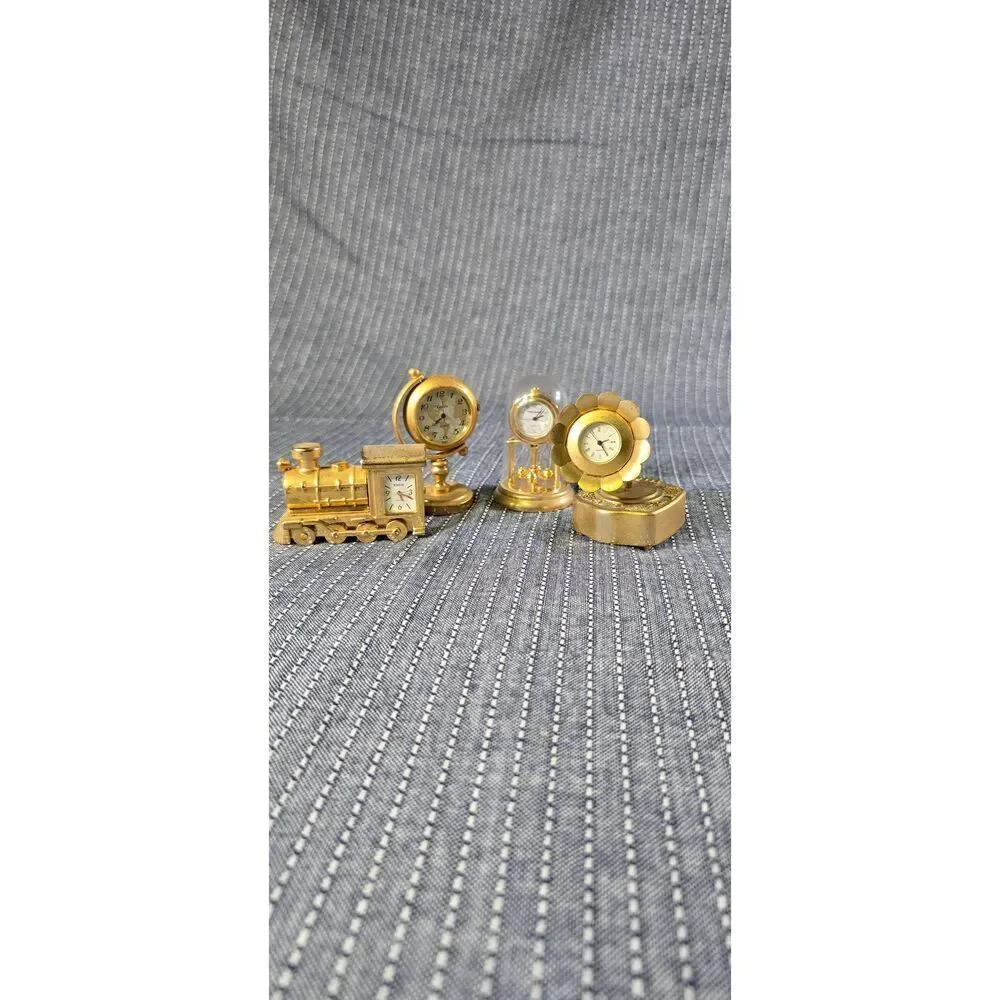Lot of Vintage Minature Gold tones Clocks